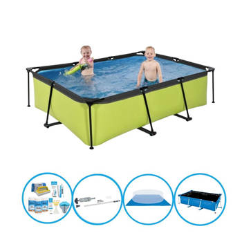 EXIT Zwembad Lime - Frame Pool 220x150x60 cm - Plus bijbehorende accessoires