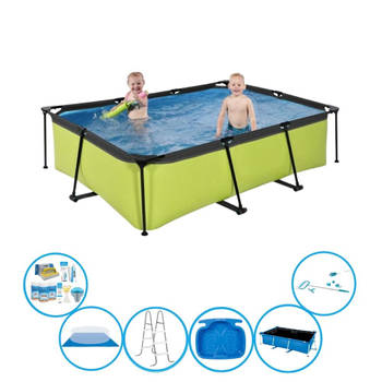 EXIT Zwembad Lime - Frame Pool 220x150x60 cm - Zwembad Super Set