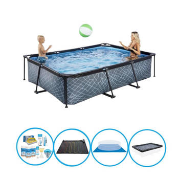 EXIT Zwembad Stone Grey - Frame Pool 300x200x65 cm - Met bijbehorende accessoires