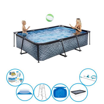 EXIT Zwembad Stone Grey - Frame Pool 300x200x65 cm - Met toebehoren