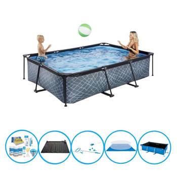 EXIT Zwembad Stone Grey - Frame Pool 300x200x65 cm - Bundelpakket