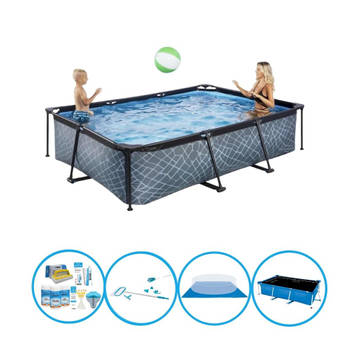 EXIT Zwembad Stone Grey - Frame Pool 300x200x65 cm - Plus accessoires