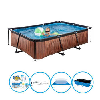 EXIT Zwembad Timber Style - Frame Pool 300x200x65 cm - Plus bijbehorende accessoires