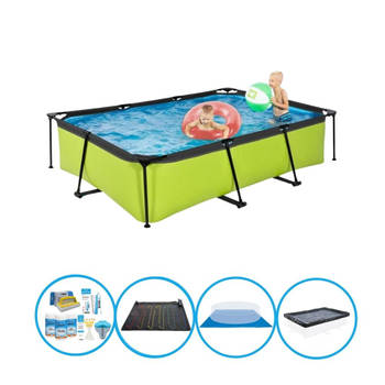 EXIT Zwembad Lime - Frame Pool 300x200x65 cm - Met bijbehorende accessoires