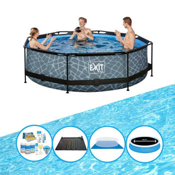 EXIT Zwembad Stone Grey - Frame Pool ø300x76cm - Combi Deal