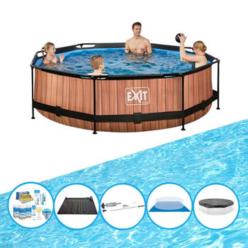 EXIT Zwembad Timber Style - Frame Pool ø300x76cm - Met accessoires