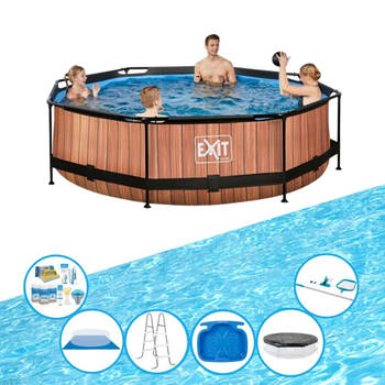 EXIT Zwembad Timber Style - Frame Pool ø300x76cm - Met toebehoren