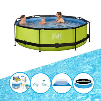 EXIT Zwembad Lime - Frame Pool ø300x76cm - Plus accessoires