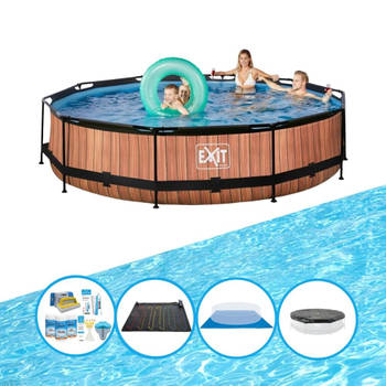 EXIT Zwembad Timber Style - Frame Pool ø360x76cm - Met bijbehorende accessoires