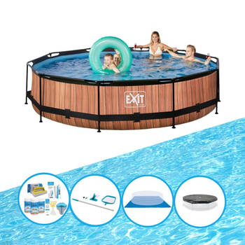 EXIT Zwembad Timber Style - Frame Pool ø360x76cm - Zwembadpakket