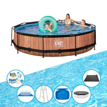 EXIT Zwembad Timber Style - Frame Pool ø360x76cm - Inclusief toebehoren