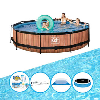 EXIT Zwembad Timber Style - Frame Pool ø360x76cm - Plus bijbehorende accessoires