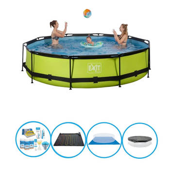 EXIT Zwembad Lime - Frame Pool ø360x76cm - Met bijbehorende accessoires