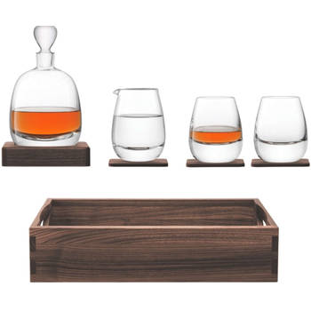 L.S.A. - Whisky Islay Karaf Set met Onderzetter Set van 8 Stuks - Glas - Transparant