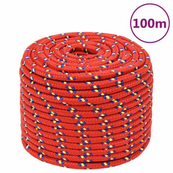 vidaXL Boottouw 14 mm 100 m polypropyleen rood