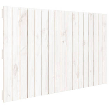 vidaXL Wandhoofdbord 108x3x60 cm massief grenenhout wit