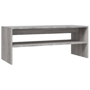 vidaXL Salontafel 100x40x40 cm bewerkt hout grijs sonoma eikenkleurig