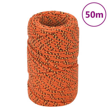 vidaXL Boottouw 2 mm 50 m polypropyleen oranje