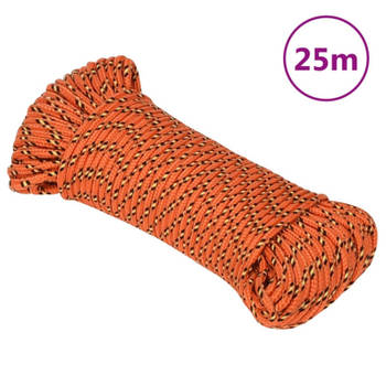 vidaXL Boottouw 4 mm 25 m polypropyleen oranje