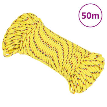 vidaXL Boot touw 3 mm 50 m polypropyleen geel