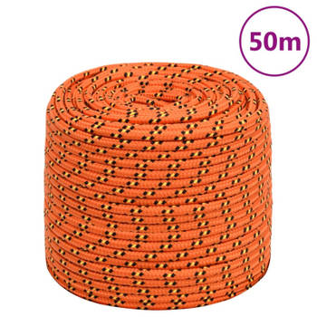 vidaXL Boottouw 10 mm 50 m polypropyleen oranje