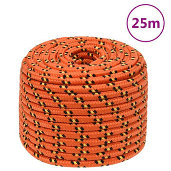 vidaXL Boottouw 12 mm 25 m polypropyleen oranje