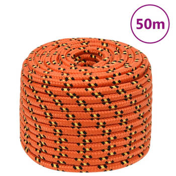 vidaXL Boottouw 14 mm 50 m polypropyleen oranje