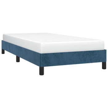 vidaXL Bedframe zonder matras 80x200 cm fluweel donkerblauw