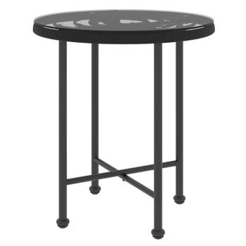 vidaXL Eettafel Ø50 cm gehard glas en staal zwart