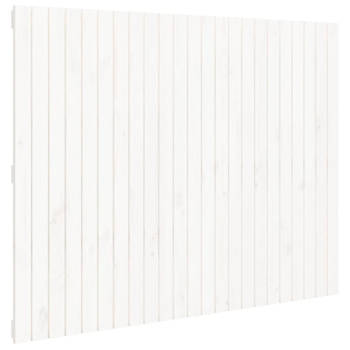 vidaXL Wandhoofdbord 146,5x3x110 cm massief grenenhout wit