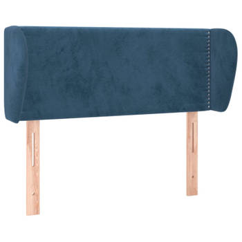 vidaXL Hoofdbord met randen 103x23x78/88 cm fluweel donkerblauw