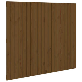 vidaXL Wandhoofdbord 127,5x3x110 cm massief grenenhout honingbruin