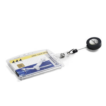 Durable kaarthouder - 8,5 x 5,4 cm - Inclusief badge reel - 10 stuks