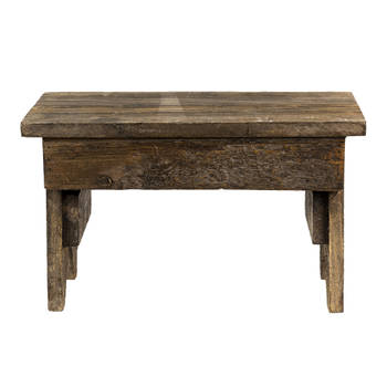 Clayre & Eef Plantentafeltje 34x19x20 cm Bruin Hout Rechthoek Plantenstandaard Bruin Plantenstandaard