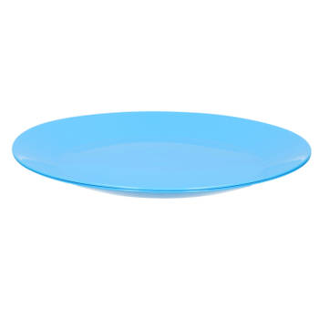 3x ontbijt/diner bordjes van hard kunststof 21 cm in het blauw - Campingborden
