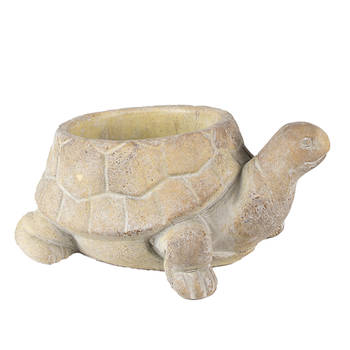 Clayre & Eef Bloempot Schildpad 22x16x10 cm Beige Steen Bloempot binnen Beige Bloempot binnen