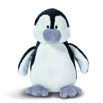Nici pinguin pluche knuffel - zwart/grijs - 20 cm - Knuffeldier