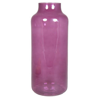Bloemenvaas - paars/transparant glas - H35 x D15 cm - Vazen