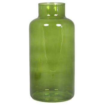 Bloemenvaas - groen/transparant glas - H30 x D15 cm - Vazen