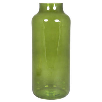 Bloemenvaas - groen/transparant glas - H35 x D15 cm - Vazen