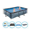 EXIT Zwembad Stone Grey - Frame Pool 220x150x60 cm - Met bijbehorende accessoires