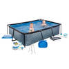 EXIT Zwembad Stone Grey - Frame Pool 220x150x60 cm - Met toebehoren