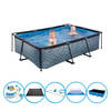 EXIT Zwembad Stone Grey - Frame Pool 220x150x60 cm - Zwembad Bundel