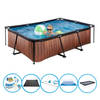 EXIT Zwembad Timber Style - Frame Pool 220x150x60 cm - Inclusief accessoires