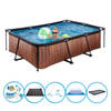 EXIT Zwembad Timber Style - Frame Pool 220x150x60 cm - Inclusief bijbehorende accessoires