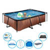 EXIT Zwembad Timber Style - Frame Pool 220x150x60 cm - Inclusief toebehoren