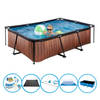 EXIT Zwembad Timber Style - Frame Pool 220x150x60 cm - Zwembad Bundel
