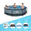 EXIT Zwembad Stone Grey - Frame Pool ø300x76cm - Combi Deal