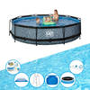 EXIT Zwembad Stone Grey - Frame Pool ø360x76cm - Super Set