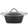 Florina Nelio vierkante kookpan braadpan 24 x 24 cm aluminium 4 Liter mat zwart